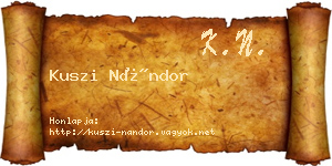 Kuszi Nándor névjegykártya