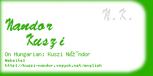 nandor kuszi business card